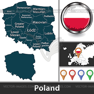 Карта Польши - векторизованный клипарт