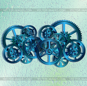 Grid and gears - vector image