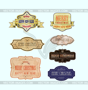 New year labels - vector image