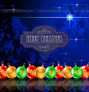 Christmas blue star - vector image