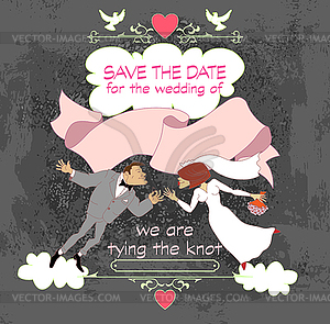 Groom and bride1 black - vector clipart