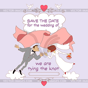 Groom and bride - vector clipart