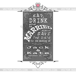 Marriage banner black - vector clipart