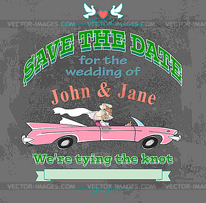 Marriage label avto black - vector clipart