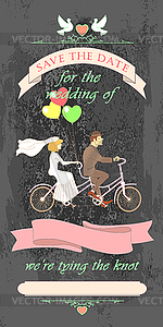 Wedding invited tandem1black - vector image