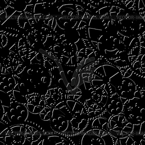 Black gear seamless black - vector image