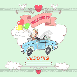 Groom and bride - vector clipart