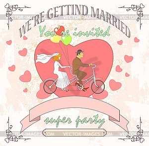 Wedding tandem - vector image