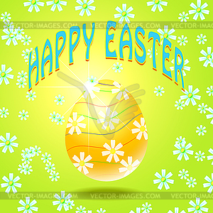 Greeting card with easter egg - vector clip art