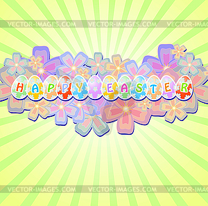 Greeting card with easter egg - vector clipart