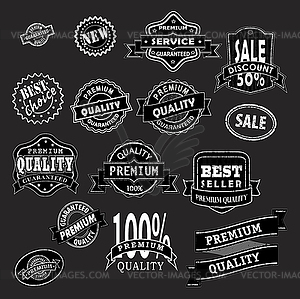 Set of premium quality labels, vector illustration, clip-art - vector clipart / vector image