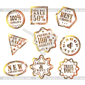 One day sale label gold - vector clipart