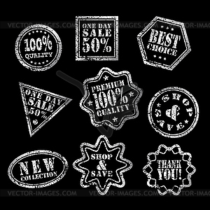 One day sale label WHITE - royalty-free vector clipart