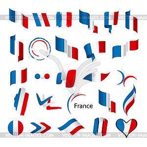 Biggest collection of flags of France - vector clipart