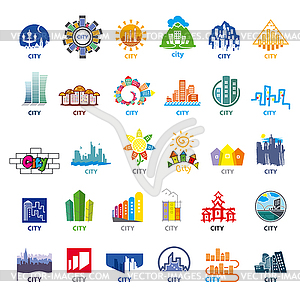 Самая большая коллекция логотипов городов - векторизованное изображение клипарта