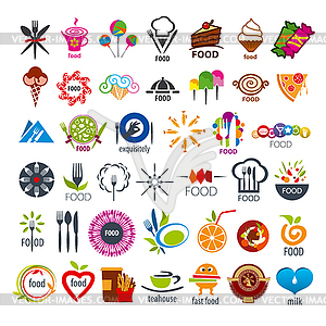 Biggest collection of logos food - vector image