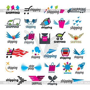 Biggest collection of logos of shipping - vector clipart
