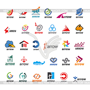 Large set of logos arrow - vector image