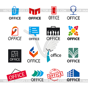 Большой набор логотипов офиса - клипарт Royalty-Free