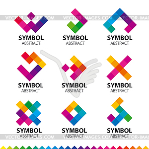 Самая большая коллекция логотипов абстрактных модулей - цветной векторный клипарт