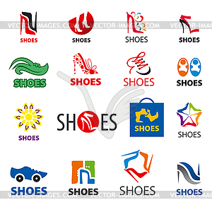 Biggest collection of logos shoes - vector image