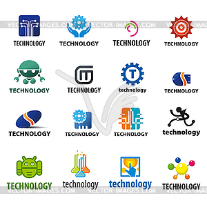 Самая большая коллекция логотипов технологии - изображение векторного клипарта