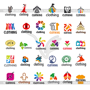Large set of logos clothing - vector image