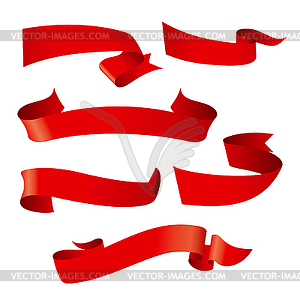 Red ribbon patterns - vector clip art