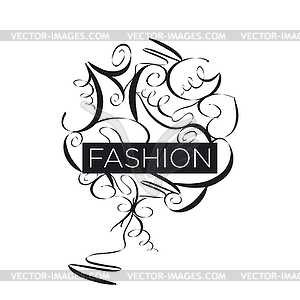 Абстрактный логотип модели мода - графика в векторном формате