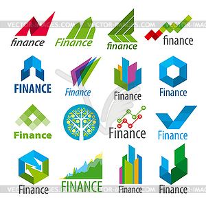 Большой набор логотипов финансов - цветной векторный клипарт