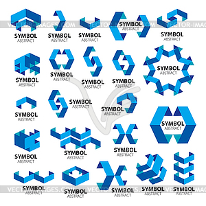 Самая большая коллекция логотипов геометрических модулей - векторное изображение