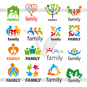 Large collection of logos family - color vector clipart