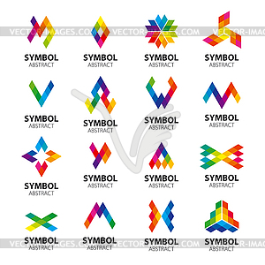 Set of logos abstract modules - vector image