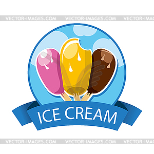 Логотип ассортимент мороженого - векторное изображение клипарта