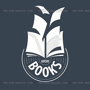 Logo audiobooks fly away sheets - vector clipart