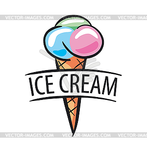 Logo balls of ice cream - color vector clipart