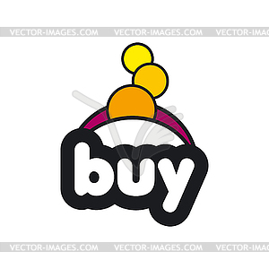 Logo coin of purse - royalty-free vector clipart