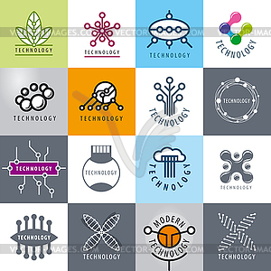 Big set of logos technology - vector image