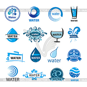 Big set of logos water - vector clipart