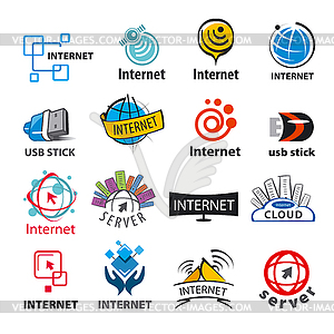 Biggest collection of logos of Internet and network - vector clipart