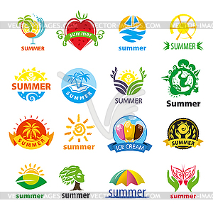 Biggest collection of logos summer - vector image