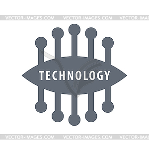 Logo abstract oval chip - vector EPS clipart