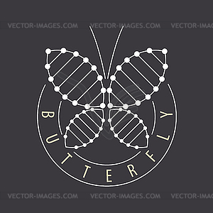Логотип абстрактный бабочка технологий - векторная иллюстрация