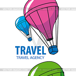 Logo balloon flying Travel - vector clip art