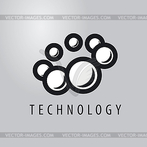 Logo balls fly in circle - vector clipart