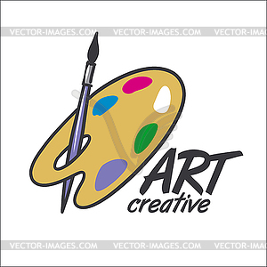 Logo brush and palette for art - vector clipart