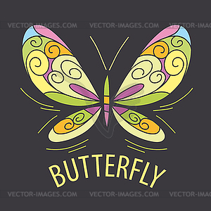 Цвет логотипа шаблонов бабочек - векторное изображение EPS