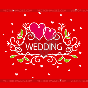 Logo for wedding in form of plant patterns - stock vector clipart