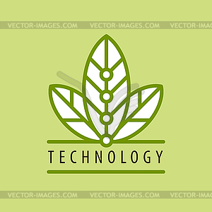 Logo in chip technology petal - vector clip art