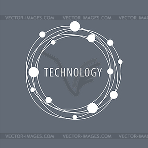 Logo in orbits fly balls - vector clipart